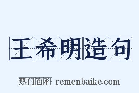 王希明造句是什么意思的图片